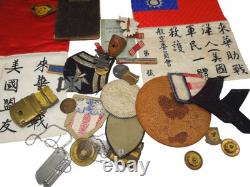 WWII China Burma India 10th AAF Army Air Force Blood Chit Patch Bullion Dog Tags