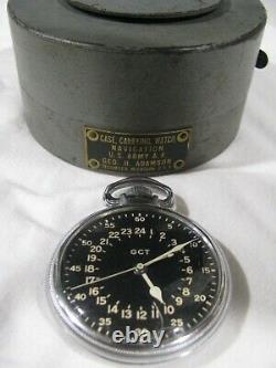 WWII Elgin GCT US Army Air Force Master Navigation AN5740 watch with canister