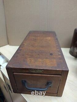 WWII Era 1940s Globe Wernicke United States Army Air Force File Drawer Oak Box