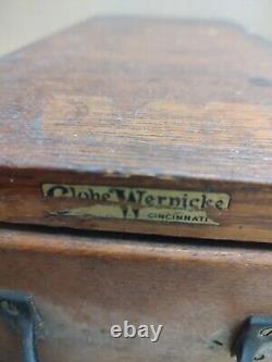 WWII Era 1940s Globe Wernicke United States Army Air Force File Drawer Oak Box