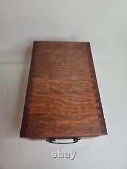 WWII Era 1940s Globe Wernicke United States Army Air Force File Drawer Oak Box
