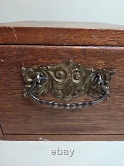 WWII Era 1940s Globe Wernicke United States Army Air Force File Drawer Oak Box