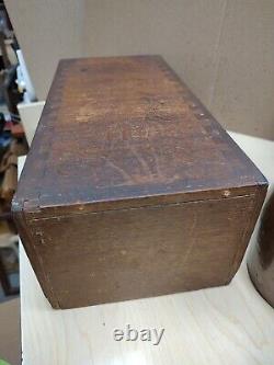 WWII Era 1940s Globe Wernicke United States Army Air Force File Drawer Oak Box