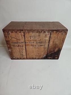 WWII Era 1940s Globe Wernicke United States Army Air Force File Drawer Oak Box