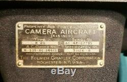 WWII Era Folmer Graflex US Army Air Force Aircraft Type K-20 Camera with Case