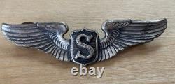 WWII Era US Army Air Corps Force Service Pilot Wings 3 STERLING Clutch Back