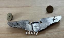 WWII Era US Army Air Corps Force Service Pilot Wings 3 STERLING Clutch Back