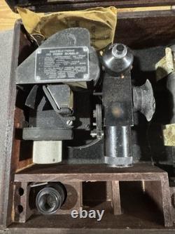 WWII Fairchild A-10 Aircraft Bubble Sextant Complete in Case USAF US Army Air