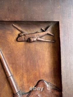 WWII German Luftwaffe folk art panel Army Air Corps