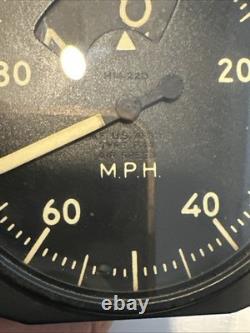 WWII H14-22D A. F. U. S. ARMY TYPE F-1A AIR SPEED M. P. H. Eclipse-Pioneer Gauge