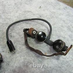 WWII HS-33 Head Set throat mike push to talk Army Air Corps Signal Corps (GP8)