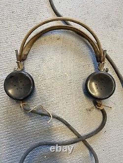 WWII Head Set Army Air Corps R-2-A Headphones withPL55 plug