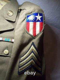 WWII JACKET 10th US Army Air Force CBI China Burma India PATCHED Sarg. UNIFORM