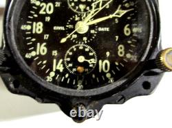 WWII Jaeger A-10 8 Day Aircraft Clock AC P8 Army Air Corp. RUNNING