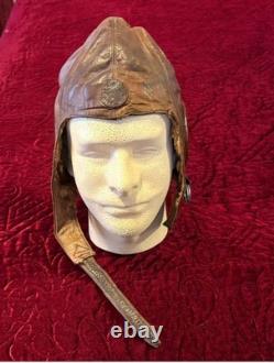 WWII Japanese original Army Air Force leather winter flight helmet / pil