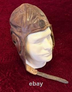 WWII Japanese original Army Air Force leather winter flight helmet / pil