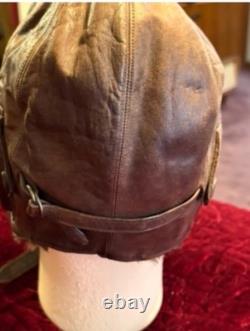 WWII Japanese original Army Air Force leather winter flight helmet / pil