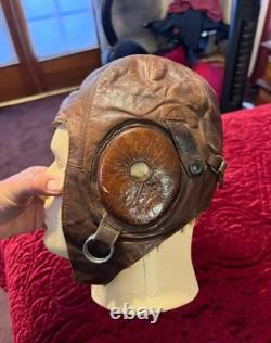 WWII Japanese original Army Air Force leather winter flight helmet / pil