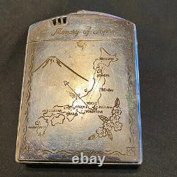 WWII Korean War Japanese made Cigarette Case Lighter Engraved US Army Air Corp