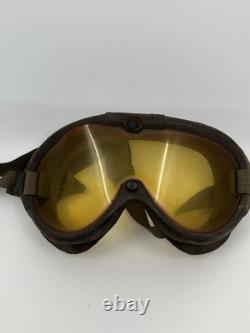 WWII M-1944 US Army Air Forces American Optical Co Sun Wind Dust Aviator Goggles