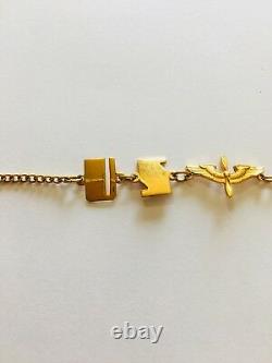 WWII Military AAF US Army Air Force Sweetheart Bracelet 10K Gold Bracelet ^