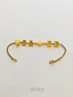 WWII Military AAF US Army Air Force Sweetheart Bracelet 10K Gold Bracelet ^