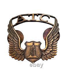 WWII Military Air Transport Command ATC Hat Metal Badge Wings Army Airforce 1942