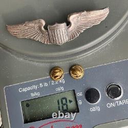 WWII Military Original USAF Army Air Corps Pilot Wings Sterling 925 Silver 3