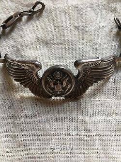 WWII Military US Army Air Corps Winged Pilot Sweetheart Bracelet RRL Vintage WW2
