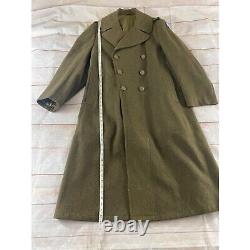 WWII Miltary Army Corps Air Force Wool Button Down Coat Bundle WithCap & Belt