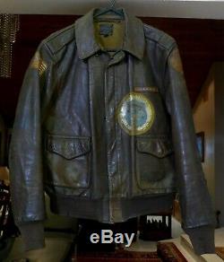 WWII Original, Exc Preserved, US Army Air Corps Named A-2 Flight Leather Jacket