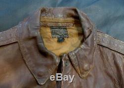 WWII Original US Army Air Corps Named A-2 Flight Leather Jacket