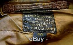 WWII Original US Army Air Corps Named A-2 Flight Leather Jacket