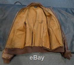 WWII Original US Army Air Corps Named A-2 Flight Leather Jacket