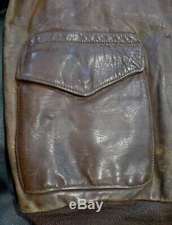 WWII Original US Army Air Corps Named A-2 Flight Leather Jacket