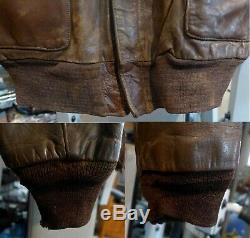 WWII Original US Army Air Corps Named A-2 Flight Leather Jacket