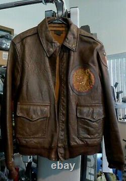 WWII Original US Army Air Corps Named A-2 Flight Leather Jacket #3