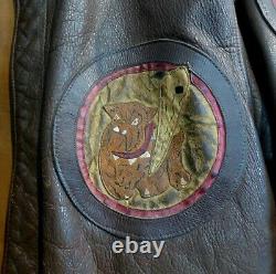 WWII Original US Army Air Corps Named A-2 Flight Leather Jacket #3