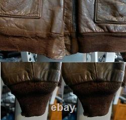 WWII Original US Army Air Corps Named A-2 Flight Leather Jacket #3