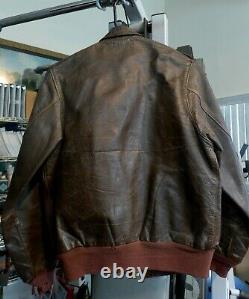 WWII Original US Army Air Corps Named A-2 Flight Leather Jacket #4