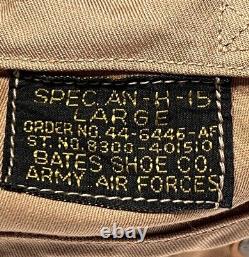 WWII Original US Army Air Forces Pilot Helmet Type AN-H-15 Large Bates Shoe Co