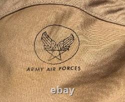 WWII Original US Army Air Forces Pilot Helmet Type AN-H-15 Large Bates Shoe Co