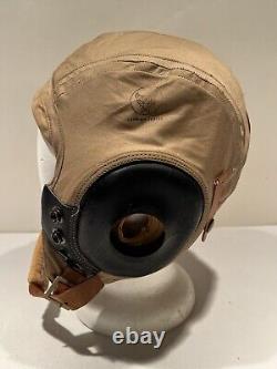 WWII Original US Army Air Forces Pilot Helmet Type AN-H-15 Large Bates Shoe Co