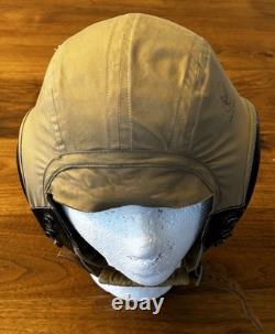 WWII Original US Army Air Forces Pilot Helmet Type AN-H-15 Medium Bates Shoe Co
