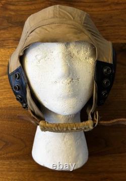 WWII Original US Army Air Forces Pilot Helmet Type AN-H-15 Medium Bates Shoe Co