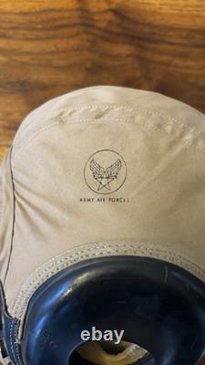 WWII Original US Army Air Forces Pilot Helmet Type AN-H-15 Medium Bates Shoe Co