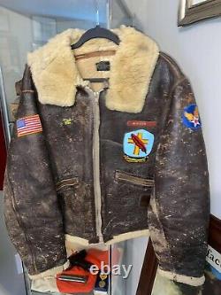 WWII Painted Flight Jacket Named D Day Air Force Corp Army German Interview Name