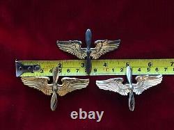 WWII & Post WWII USAAF Army Air Force Cadet Pilot Wing 3 Inch X3 Listing #1