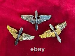 WWII & Post WWII USAAF Army Air Force Cadet Pilot Wing 3 Inch X3 Listing #5