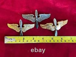 WWII & Post WWII USAAF Army Air Force Cadet Pilot Wing 3 Inch X3 Listing #5